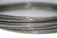 Edelstahl-Drahtseil 7X7 ummantelt PVC klar , Edelstahl A4